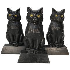 Vintage Cast Iron Seated Cat Doorstop