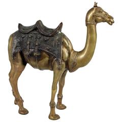 Unusual Large, Finely Cast Brass Camel Sculpture
