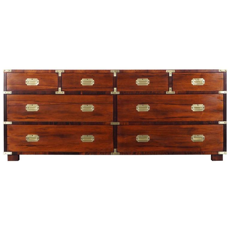 Vintage Rosewood Campaign Style Dresser By John Stuart At 1stdibs