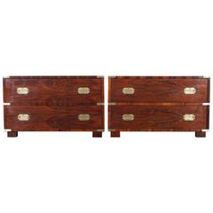 Vintage Rosewood Campaign Style Chest of Drawers by John Stuart