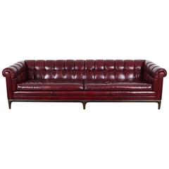 Vintage Biscuit Tufted Leather Sofa by Monteverdi Young 5