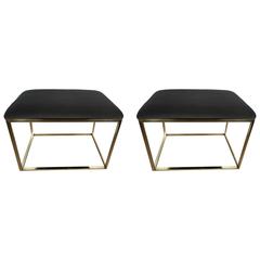 Pair of Large-Scale 1970s Italian Brass Benches 12