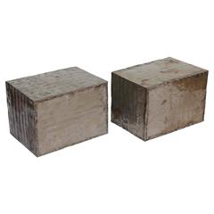 Pair of Industrial Sheetmetal Boxes as Side Tables 12