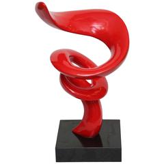 Fiberglass, Contemporary Abstract Industrial Sculpture in Red
