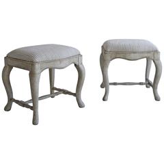 Pair of Swedish Baroque Tabouret Stools