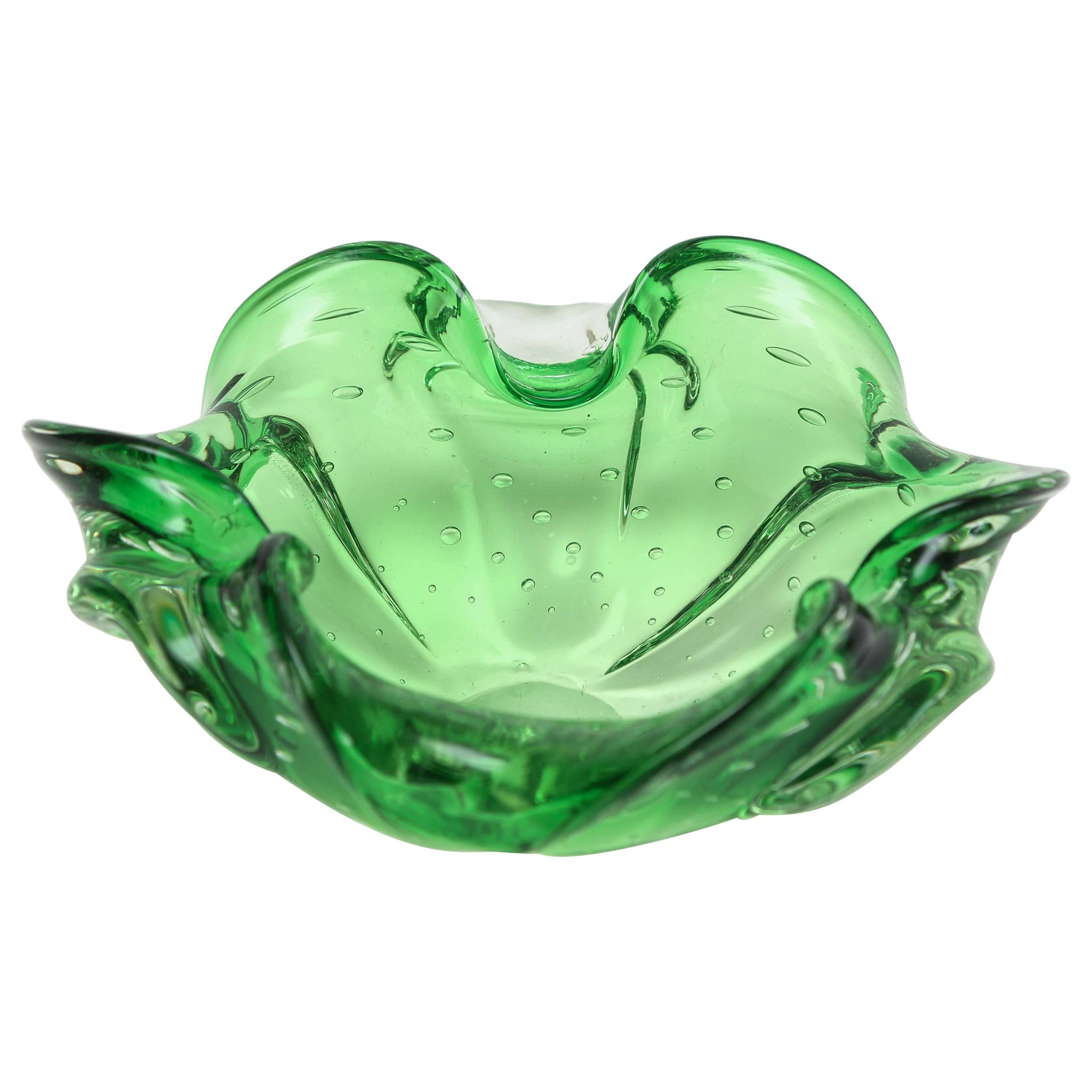 Green Murano Glass Dish or Bowl, 1960s, Italy