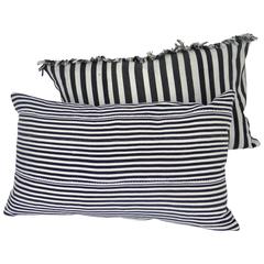 Vintage African Lumbar Pillow in Black and White