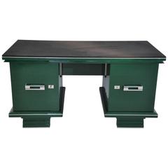Art Deco Desk in Jaguar Racing Green