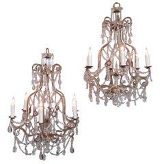 Early 20th Century Italian Piedmont Crystal and Amethyst Chandeliers