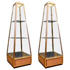 Vintage Pair of Obelisk Vitrines at cost price.