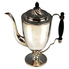 Antique Silver Austrian Coffee Pot Empire Style J. C. Klinkosch, circa 1870