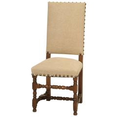 Antique French, Louis XIII Style Dining Side Chair '36 in Stock' 9