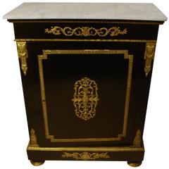 Neapolitan Marble-Top Ebonized Cabinet with Bronze Mounts 8