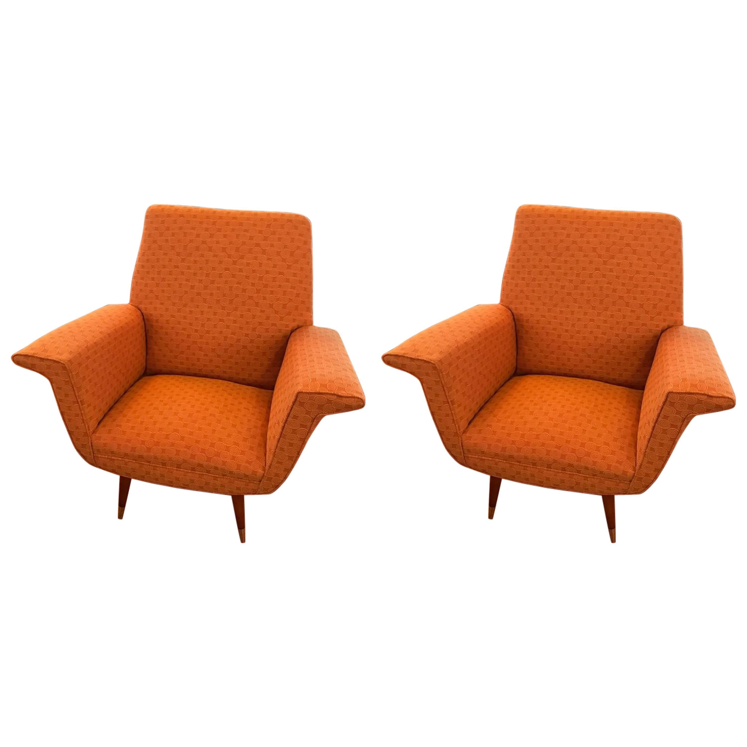 Pair of Italian Mid-Century Armchairs / Club Chairs