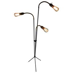 Mid-Century Articulating Tripod Floor Lamp from Denmark