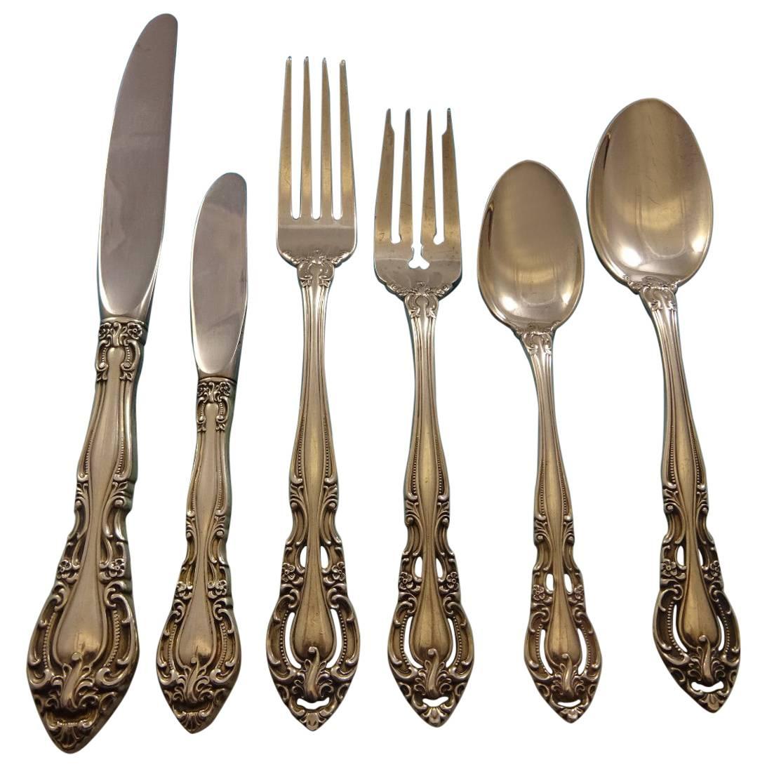 Baronial by Gorham Sterling Silver Flatware Set 8 Service Place Size 53 Pcs