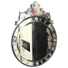 Round Decorative Modern Venetian Style Wall Mirror