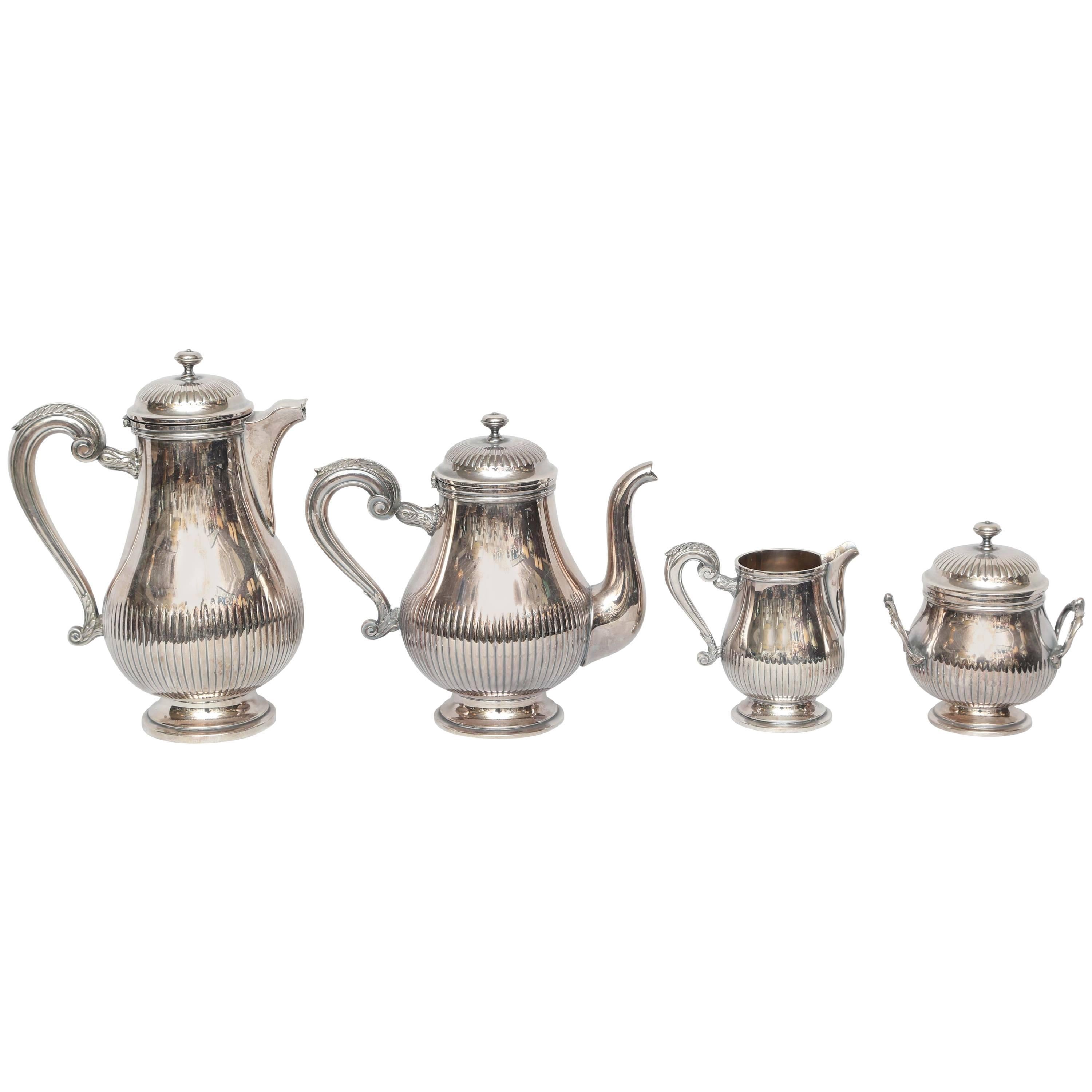 Christofle Silver Plate Coffee and Tea Set For Sale