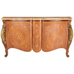 Louis XV Style Marquetry Cabinet with Sienna Marble