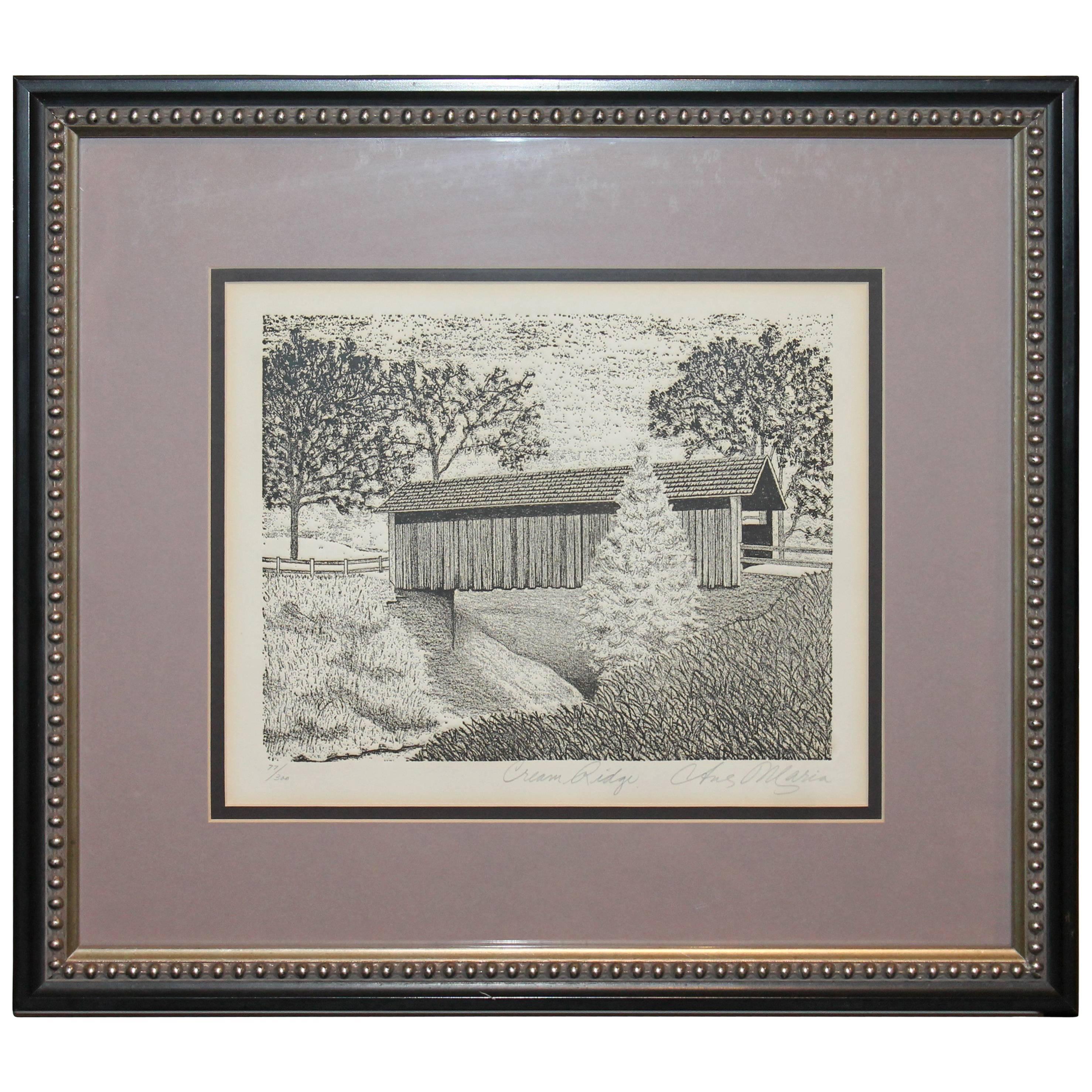 Original Signed and Numbered Etching of Cream Ridge, New Jersey