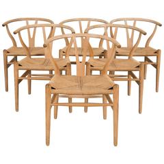Wishbone Chairs in Oak by Hans Wegner (CH-24)