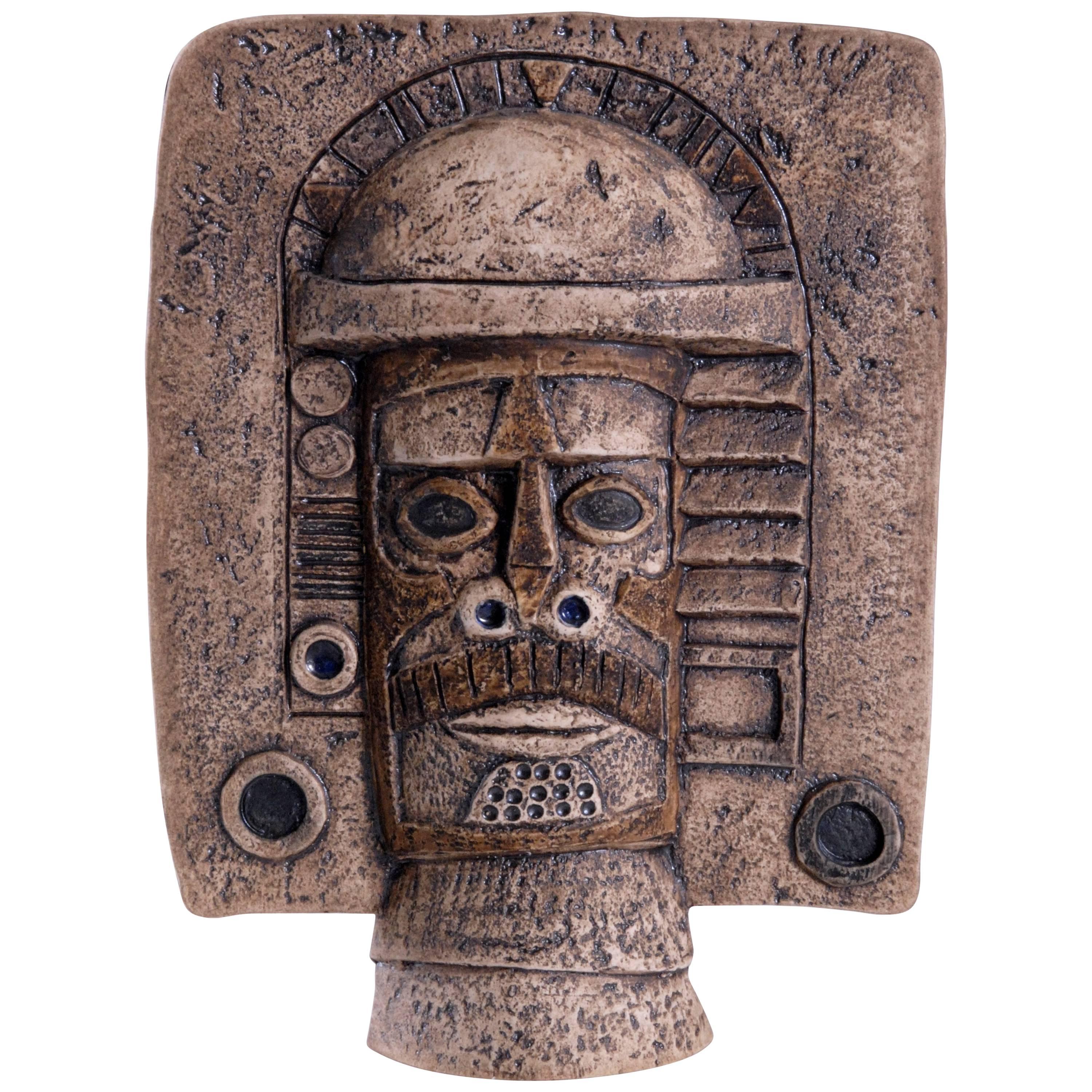 Troika Mask Aztec Paul Klee Leslie Illsley, England, circa 1972
