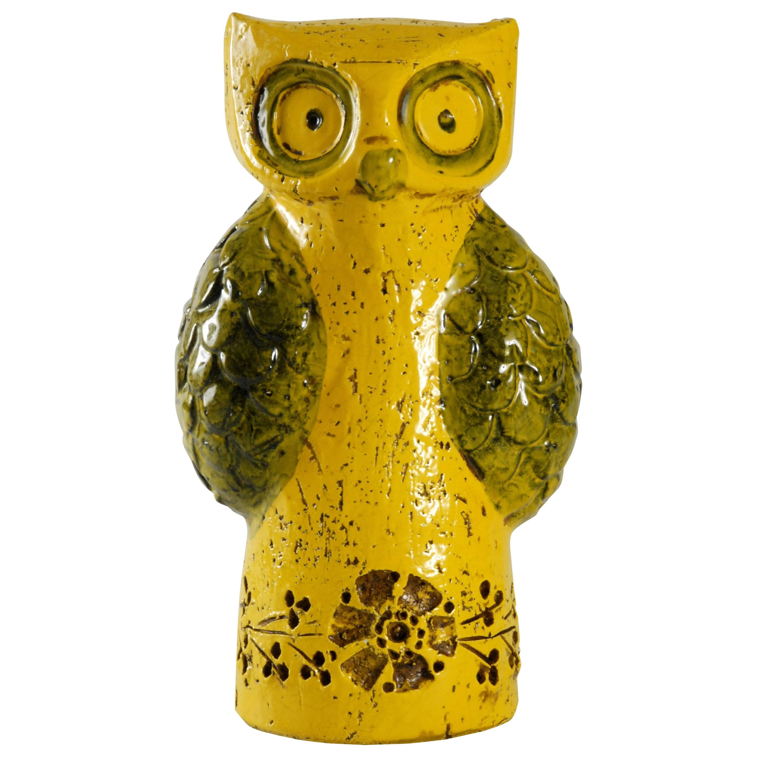 Bitossi Aldo Londi Yellow Owl, Italy, circa 1965