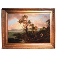 19th Century Oil on Canvas 'A Stag Hunt' after Philip Wouwermans