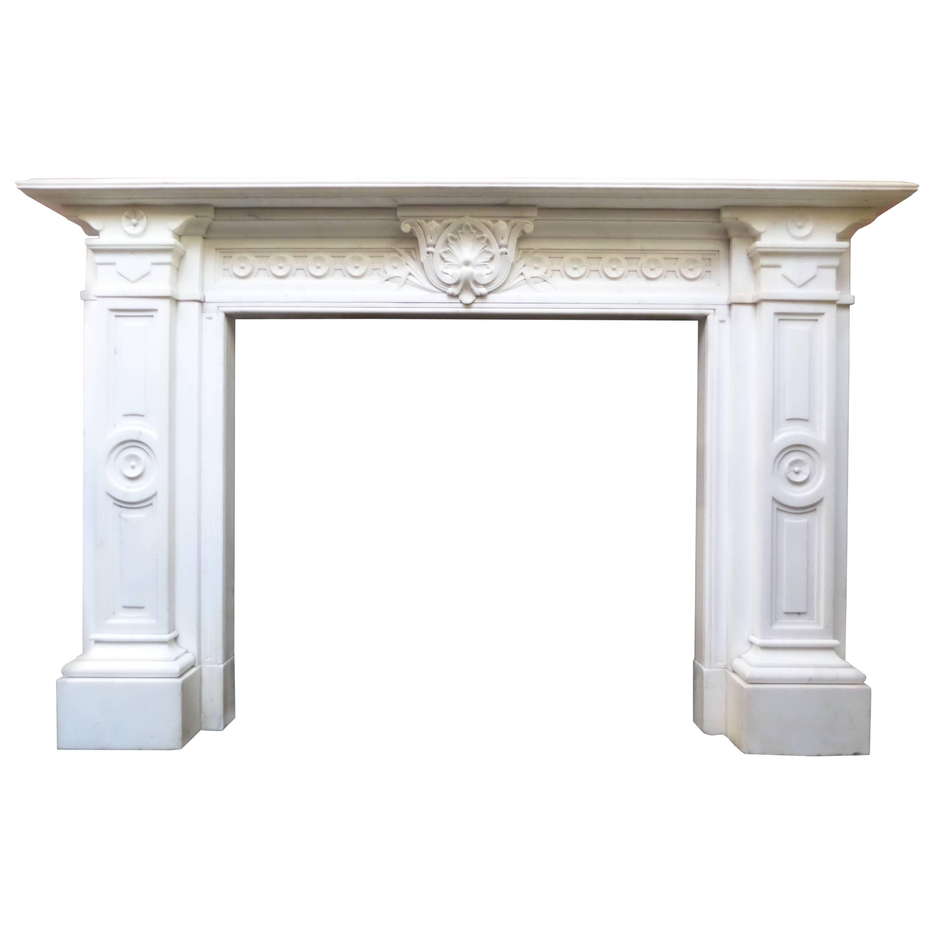 19th Century Regency Grand Statuary Marble Fireplace Chimney piece For Sale