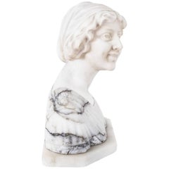 Retro Marble Bust of Iullette by Prof G.Bessi Early 20th Century