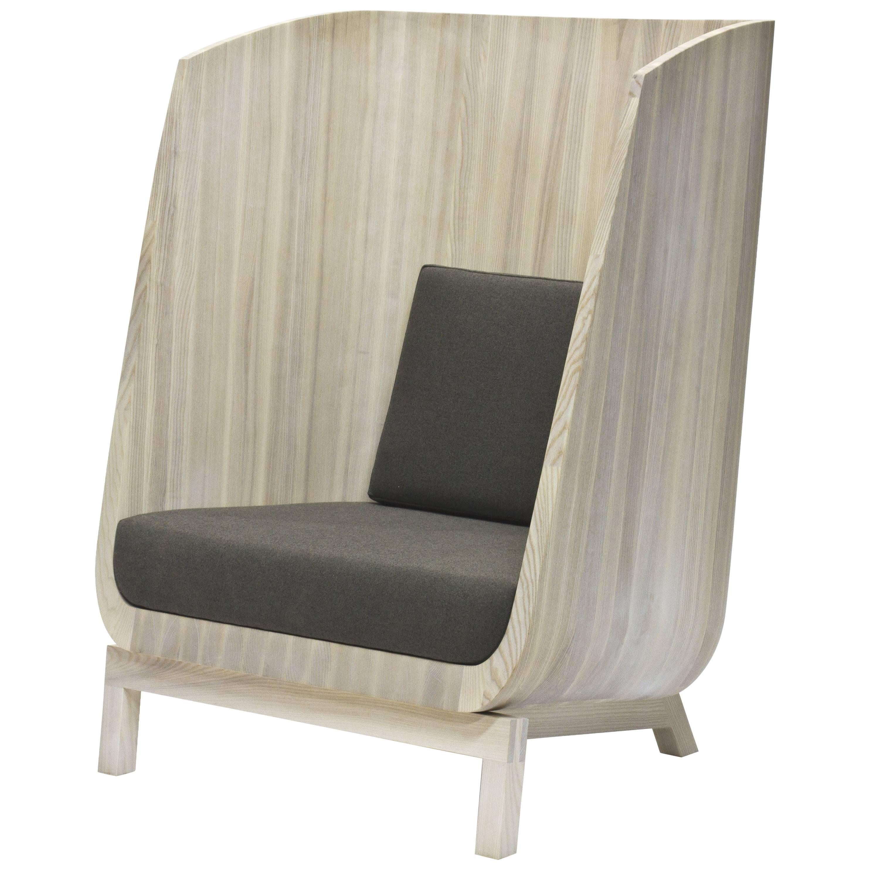 Husk Privacy Chair in Ash with a Winter Wheat Finish by Laura Mays for Wooda For Sale