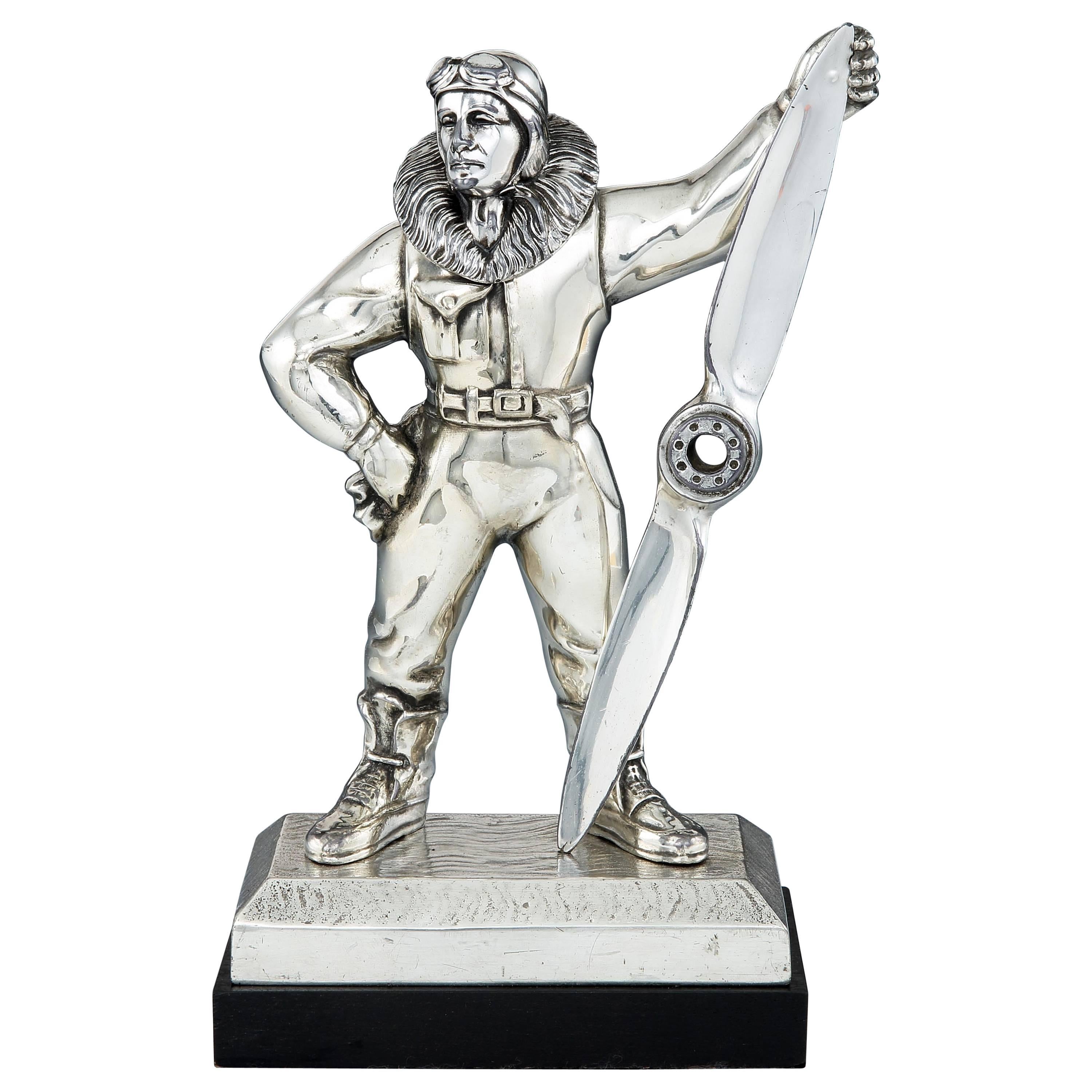 Novelty Art Deco 'Airman' Table Lighter