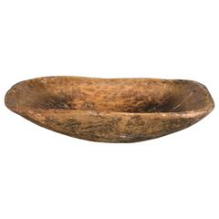 19th Century, European Hand-Carved Wood Bowl