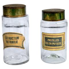 Pair of French Glass Apothecary Jars, Late 19th Century