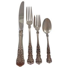 Antique Buttercup by Gorham Sterling Silver Flatware Set 8 Service Place Size 32 Pieces