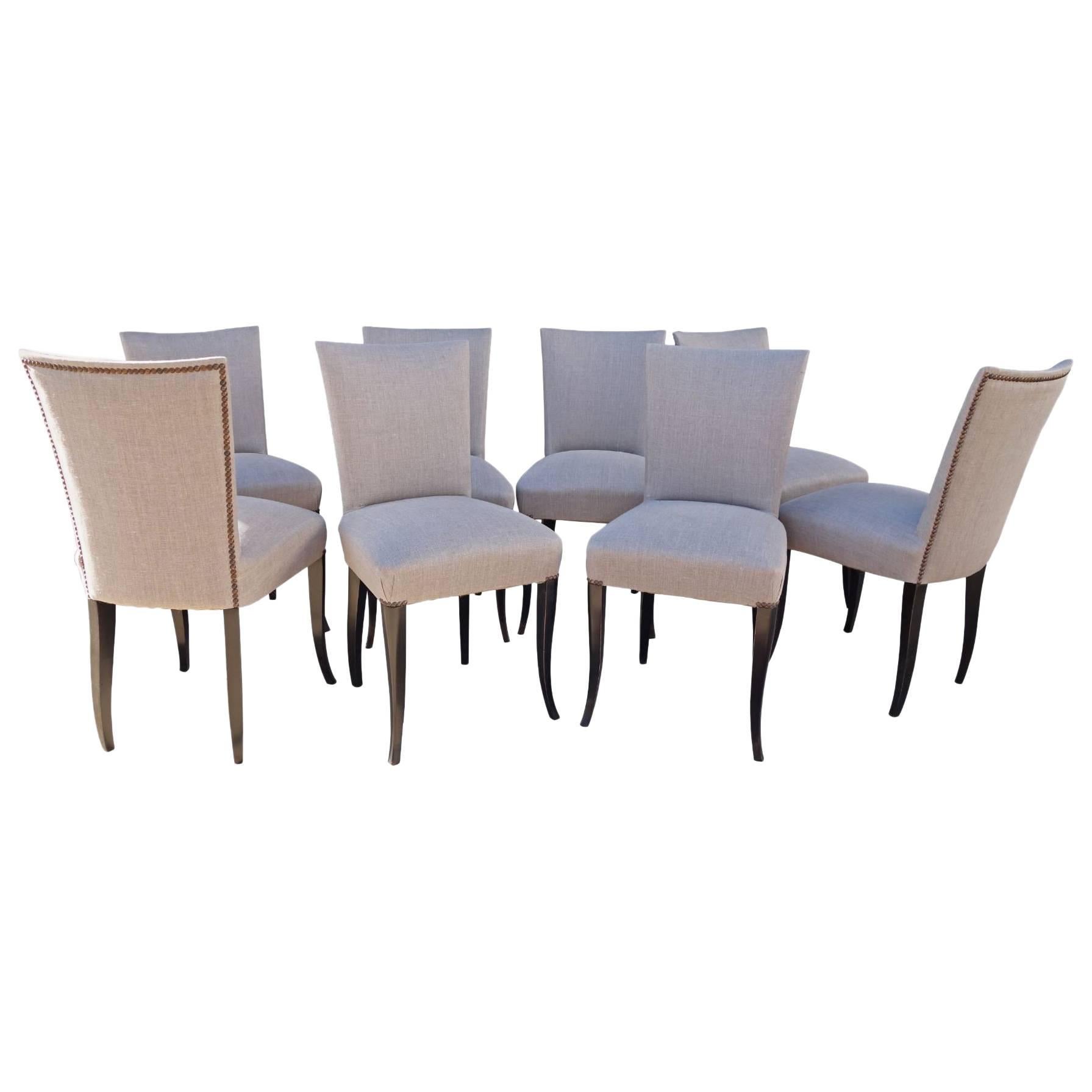 Set of Eight French Dining Chairs For Sale