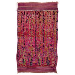 Vibrant Moroccan Rug with Banded Kilims