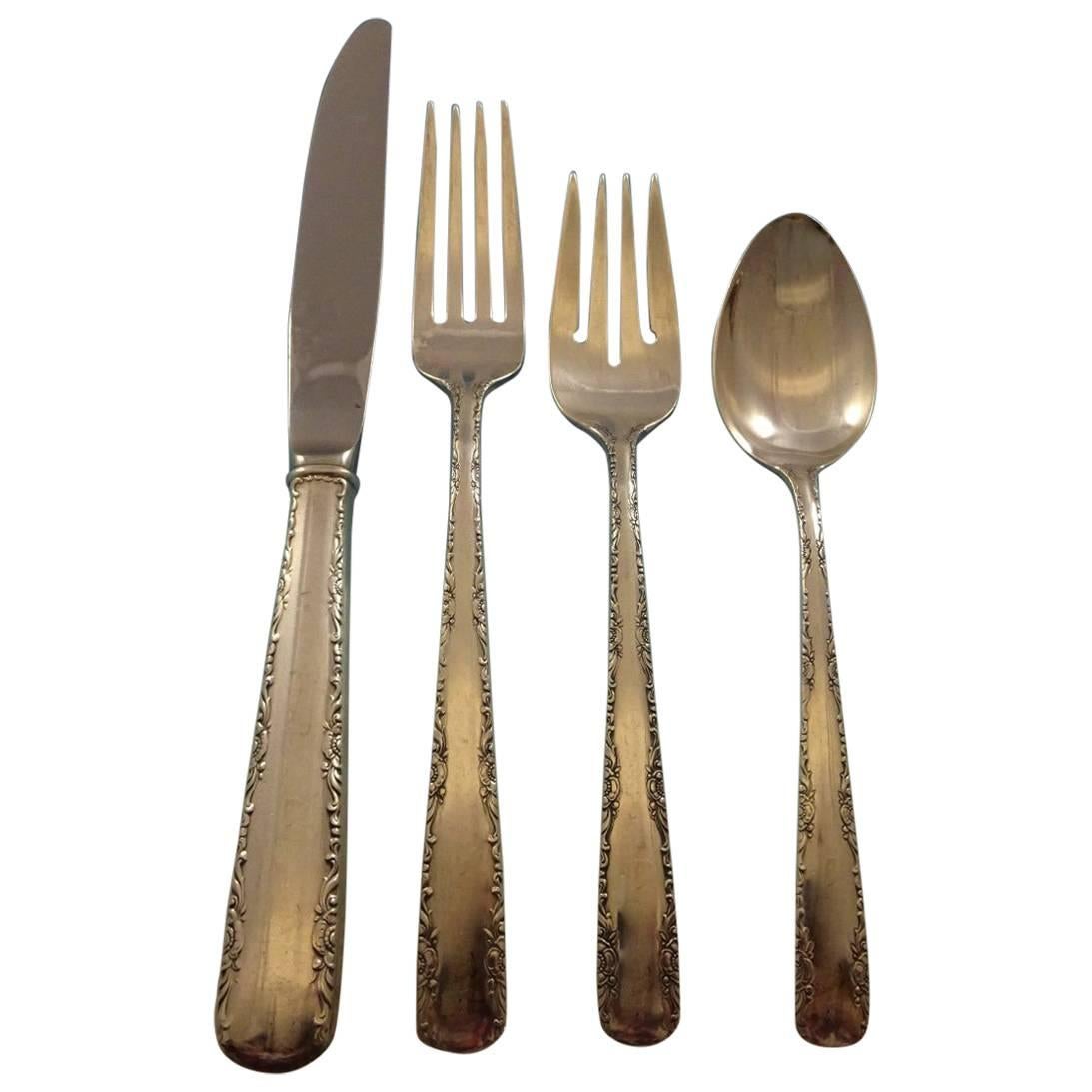 Camellia von Gorham Sterling Silber Besteck Set 6 Service Luncheon 24 Teile im Angebot