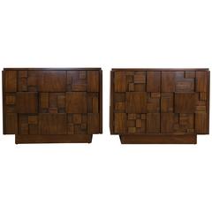 Vintage Lane "Mosaic" Brutalist Nightstands or End Tables