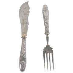 Art Nouveau Silver Handled Fish Knife and Fork