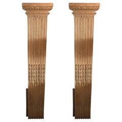 Pair of French XIX Hand-Carved Wooden Panels 3