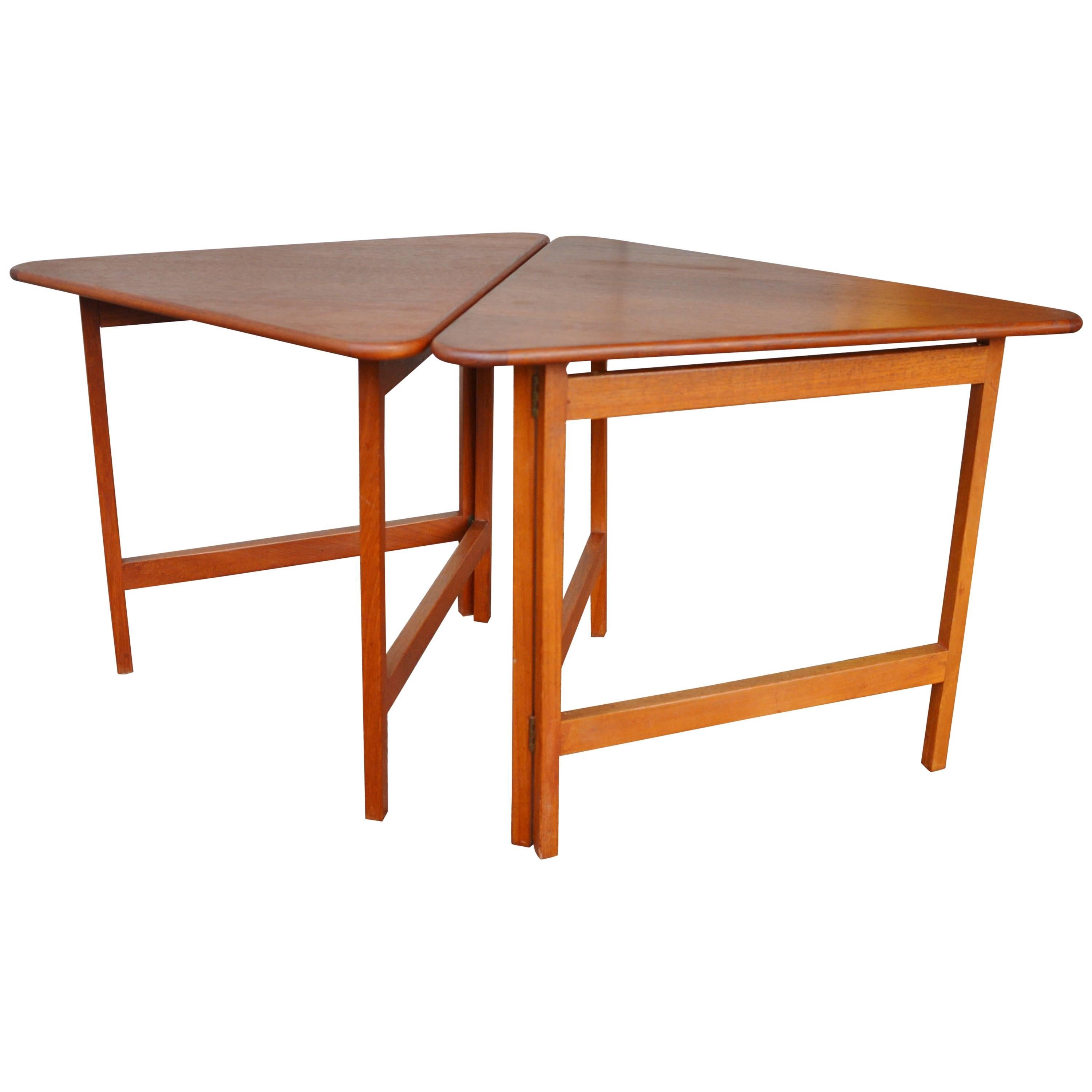 Pair of Danish Teak Illum Wikkelsø Folding Coffee or Side Tables for Silkeborg For Sale