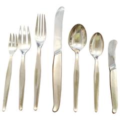 "Contour" Mid-Century Sterling Silver Flatware Service by Towle, 98 Pieces