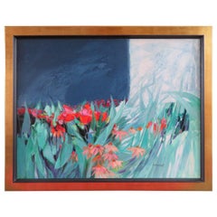 Großformatiges Ölgemälde "Contrast" von Claude Hemeret, erhaben