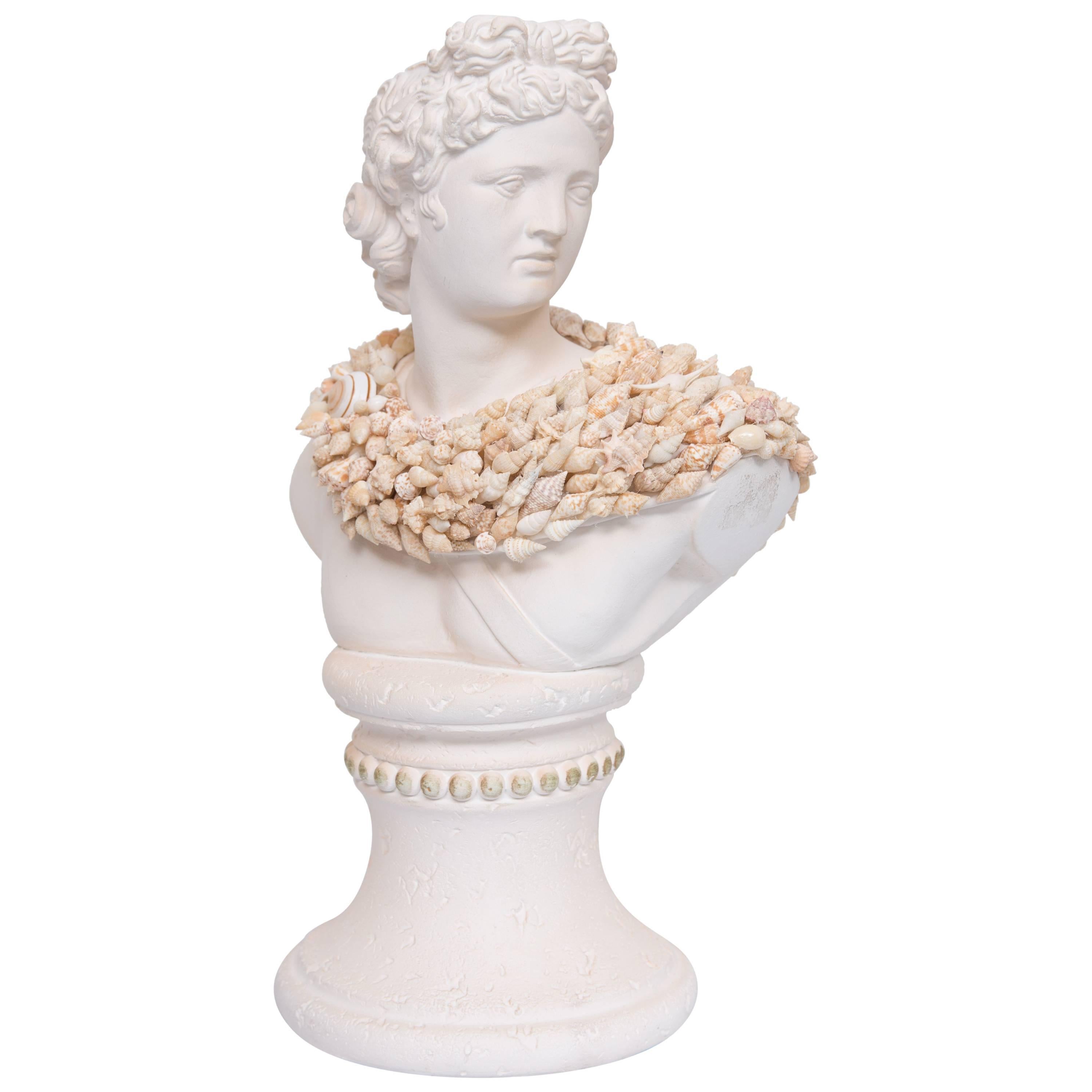 Shell Encrusted Composition Bust