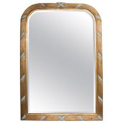 French Giltwood Mirror with Turquoise Accents 11