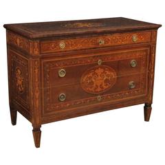 Retro 20th Century Italian Inlaid Dresser in Louis XVI Style