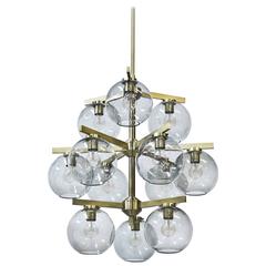 1960s Brass Chandelier by Holger Johansson