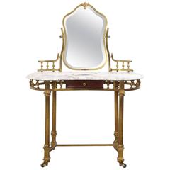 Brass and Marble Dressing Table