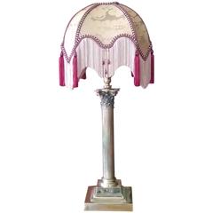 Edwardian Brass Corinthian Table Lamp 1